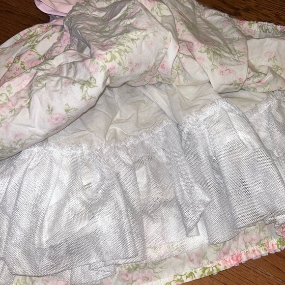 Polly & Friends Girls Pink Multi-Layered Tulle Floral Dress Size 5 - Picture 6 of 7